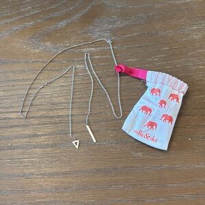 Stella & Dot Silver Necklace with Pink Accents